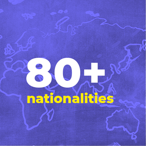 80+ nationalities