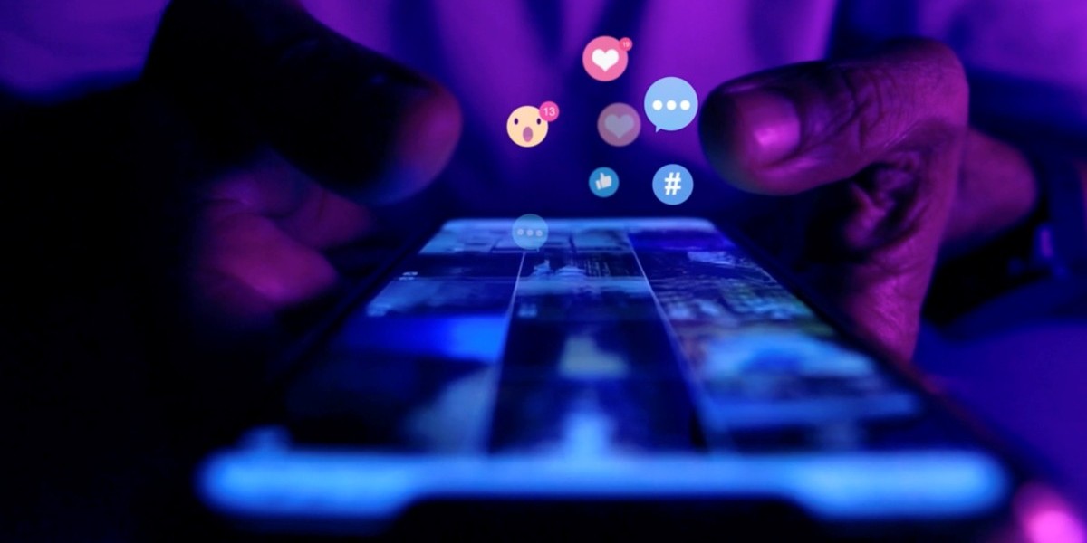 Person scrolling on a phone