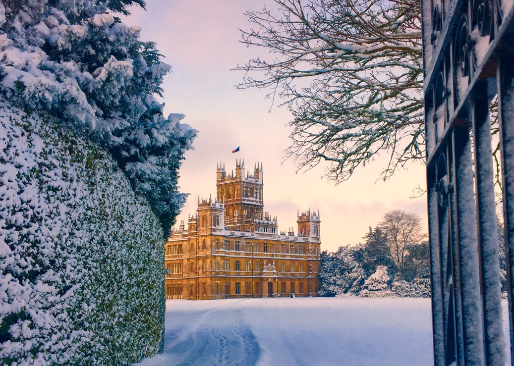 Castelo de Highclere no inverno, Inglaterra. Foto: Highclere Castle